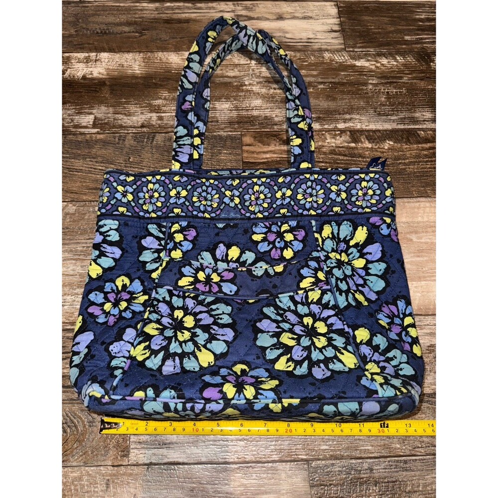 Vera Bradley Large Shoulder Tote Bag in Indigo Pop